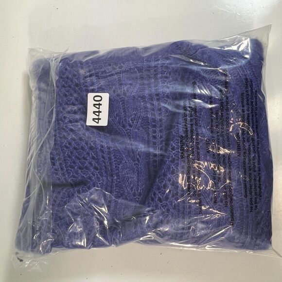 La Maille Sézane XS Cable Knit Sweater In Blue Mohair & Wool XS - Picture 6 of 13